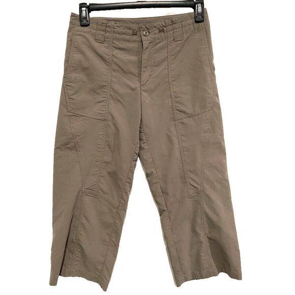 Patagonia - Brownish green athletic Capri pant adjustable waist women size 6 - Picture 1 of 4